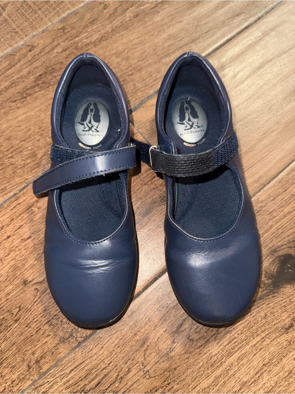 Hush Puppies Girls Navy Mary Jane Hook-and-Loop Dress Shoes